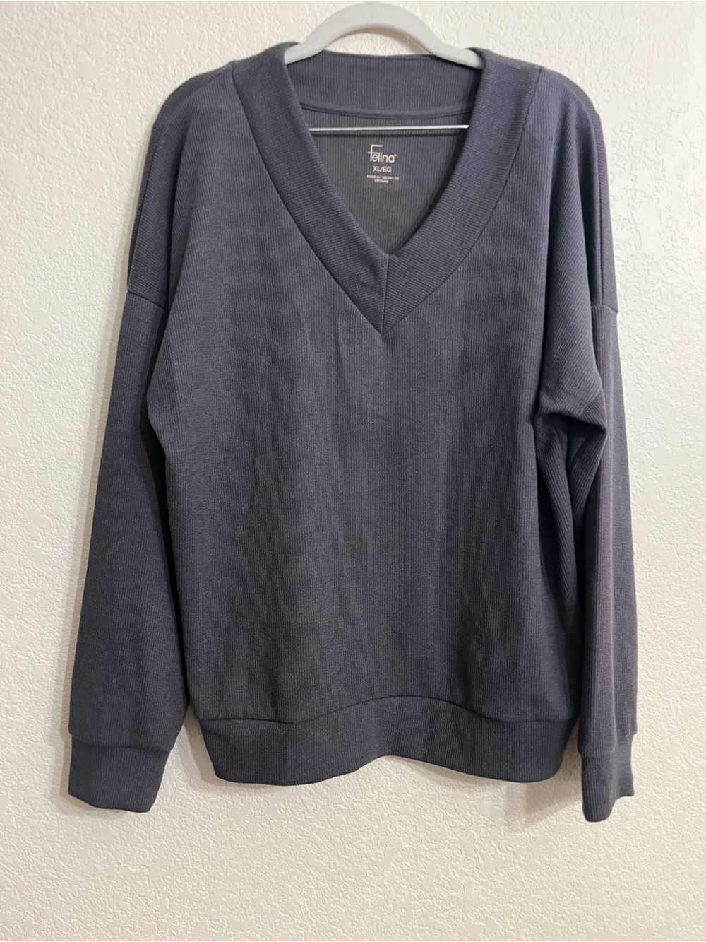 Comfy soft Felina V-Neck Sweater - Slate Gray